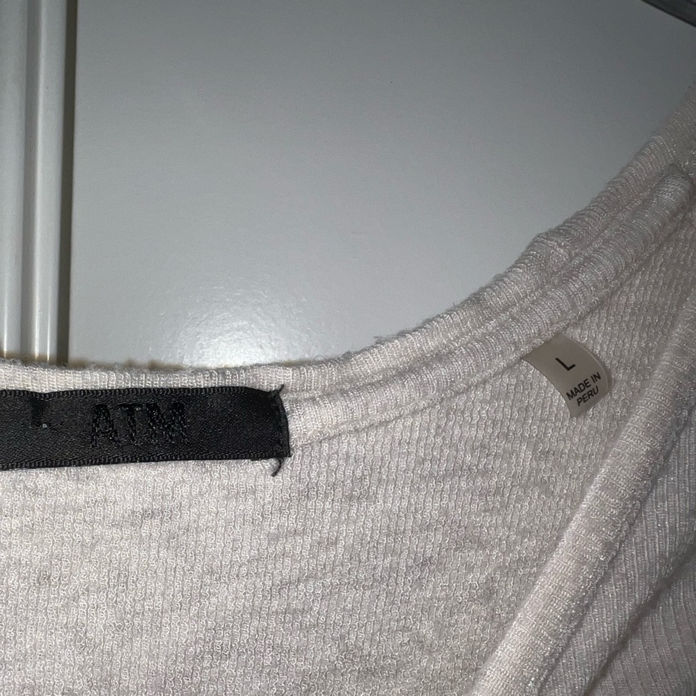 ATM Cream Ribbed Sweater Top - Picture 2 of 3